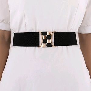 Black & Gold Elastic Belt